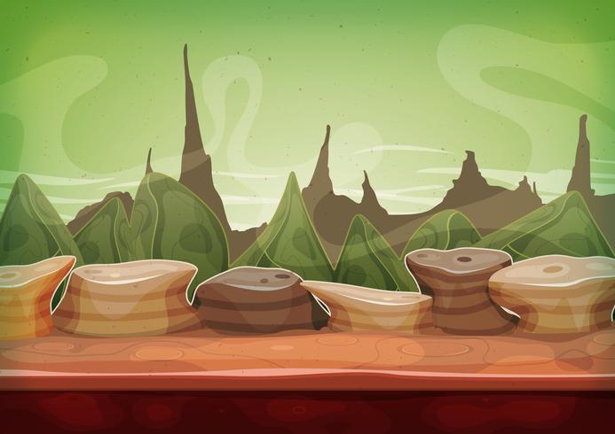 Cartoon Fantasy Sci-fi Martian Background vector