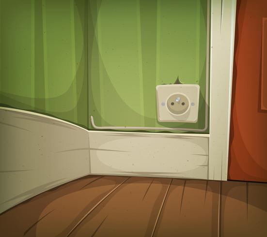 Cartoon Corner Of Room Close-Up vector