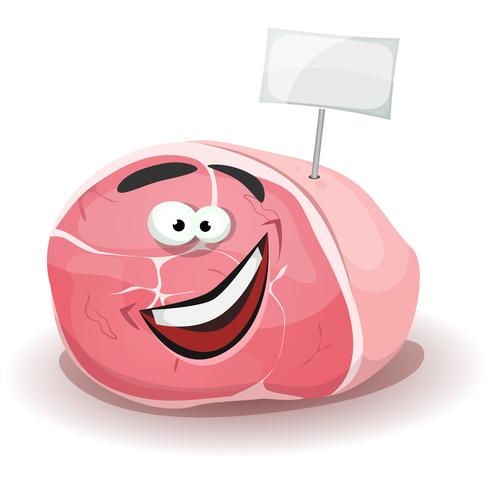 Funny Ham Character With White Label Stick vector