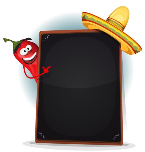 Menú Tex Mex Con Chili Pepper Y Sombrero vector