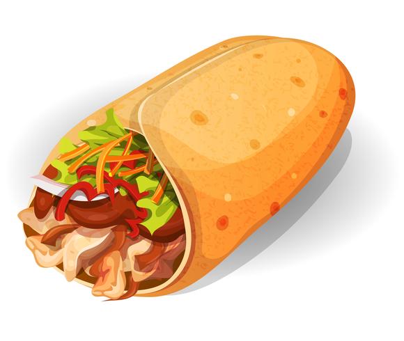 Icono de Burrito Mexicano vector