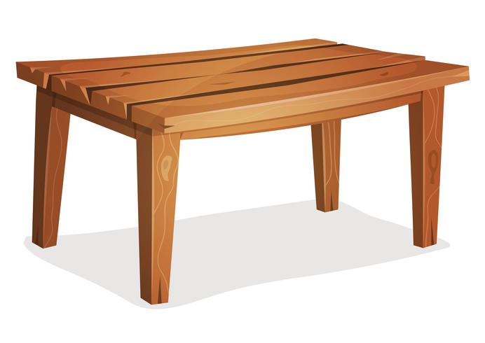 Mesa de madera de dibujos animados vector