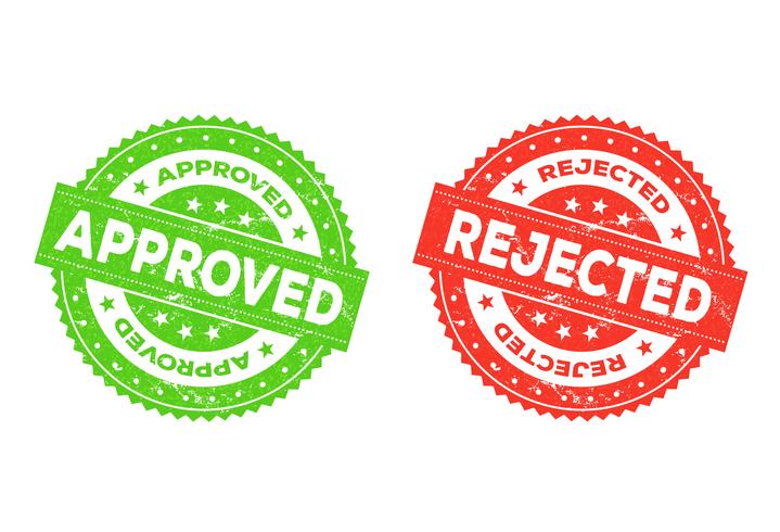 Approved And Rejected Stamp vector