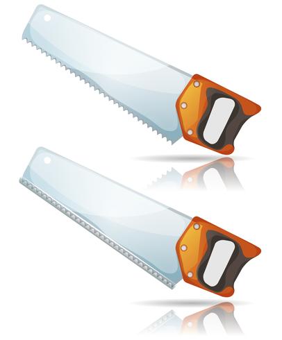 Hand Saw Tool With Steel Blade And Teeth vector