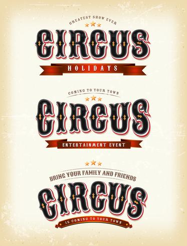 Circus Banners On Vintage background vector