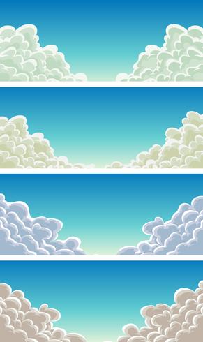 Cloudscape situado en el fondo del cielo azul vector