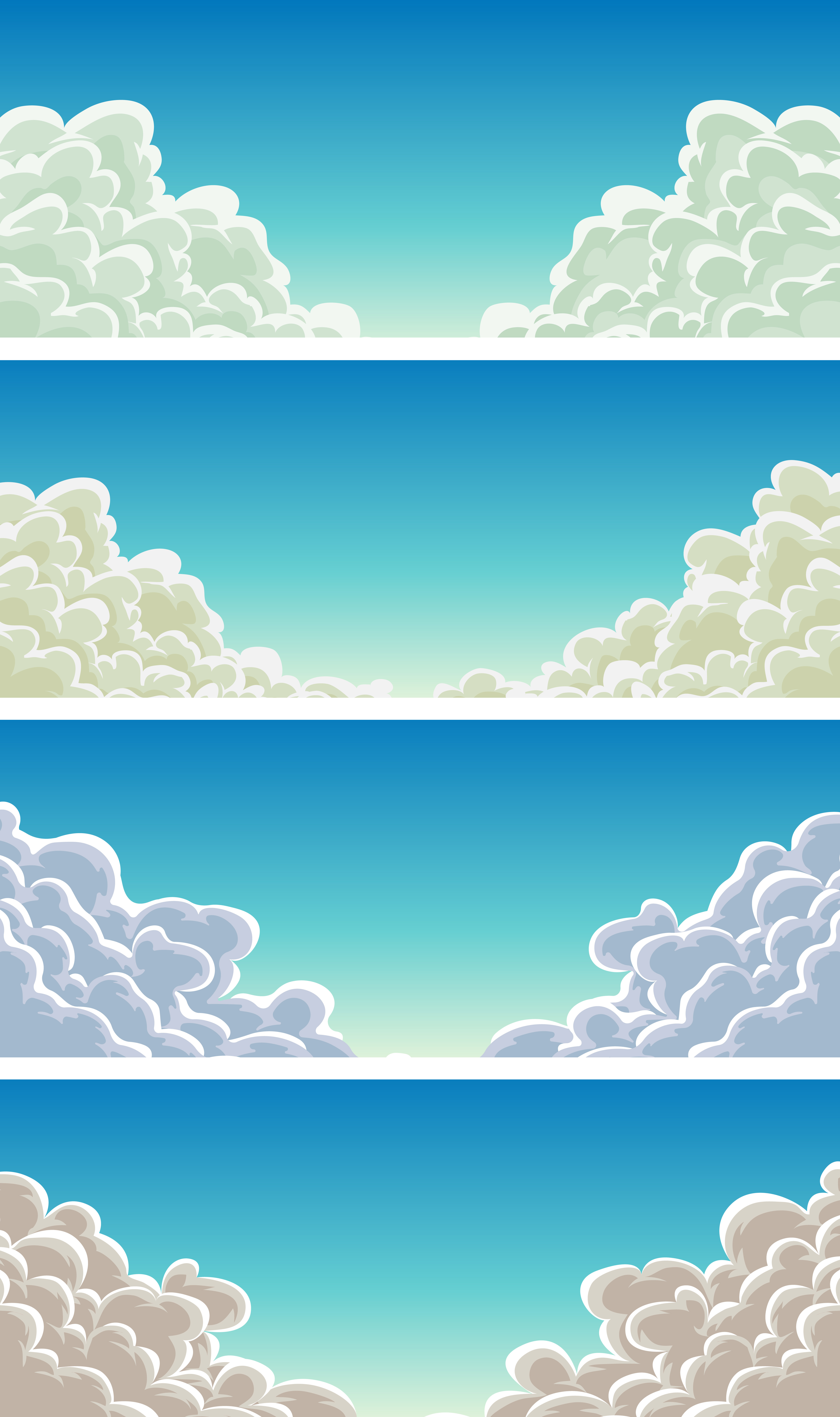 Cloudscape Set On Blue Sky Background 265023 Vector Art at Vecteezy