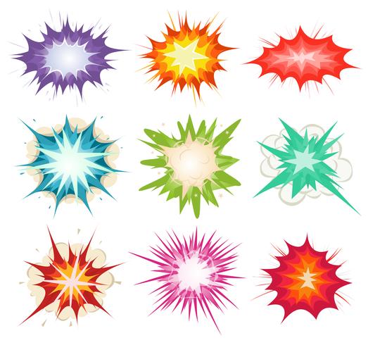 Comic Book Explosion, Bombs And Blast Set vector