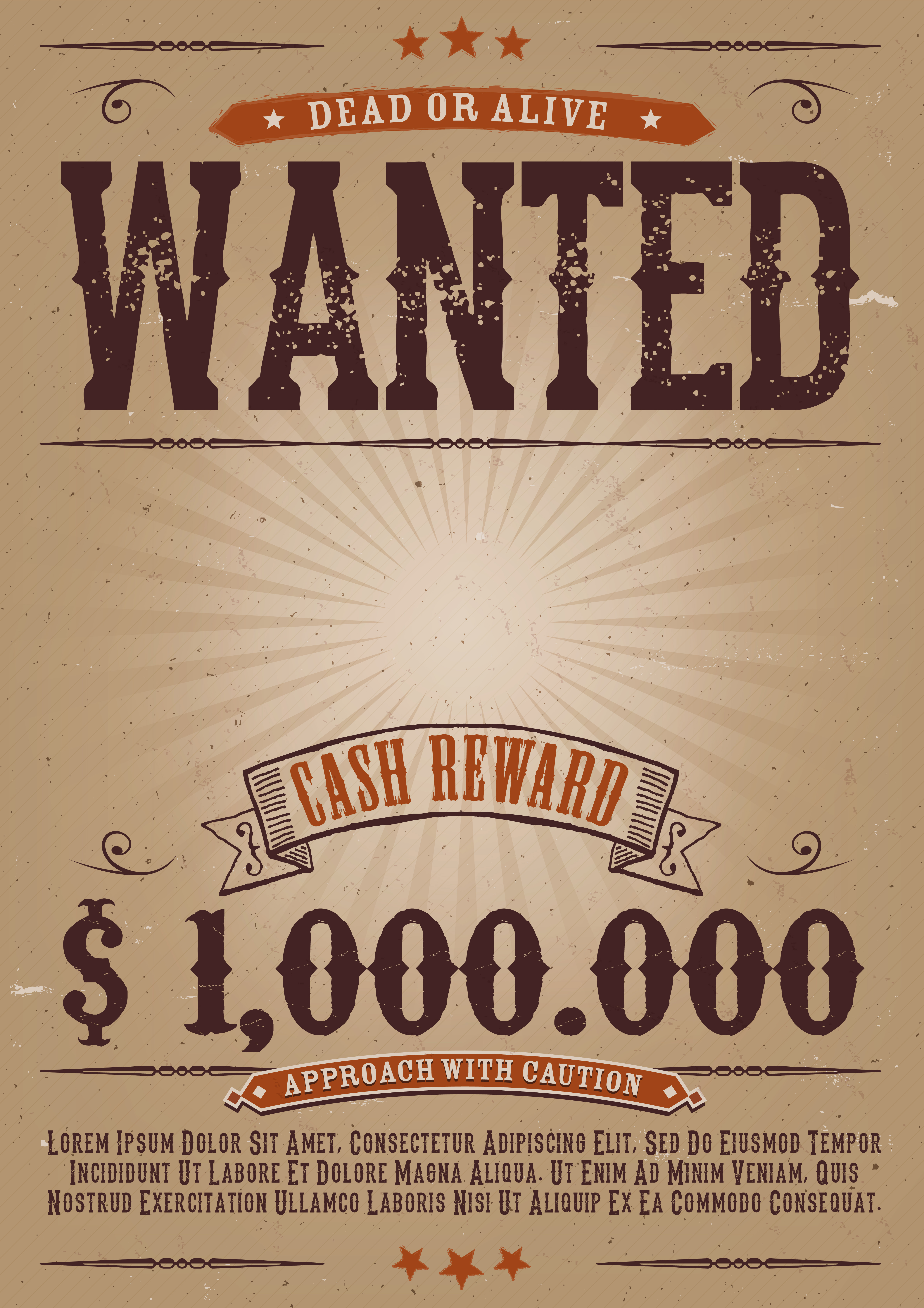 Wanted Vintage Western Poster 265026 - Download Free Vectors, Clipart