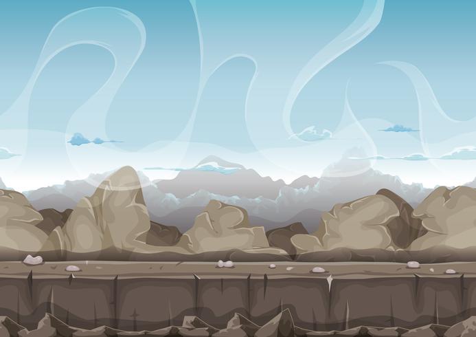 Seamless Stone And Rocks Desert Landscape For Ui Game vector