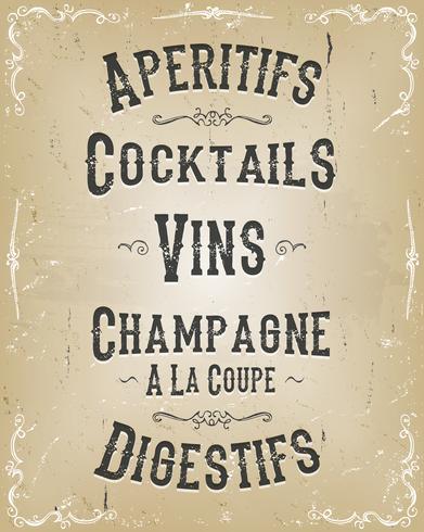 Alcohol And Beverage Poster Menu vector