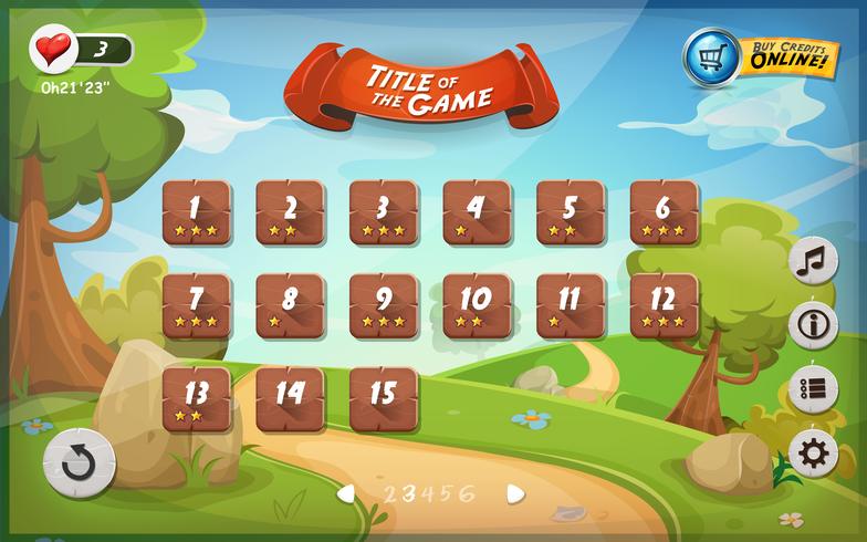 Game User Interface Design For Tablet vector