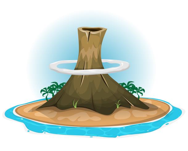 Volcano On Desert Island vector