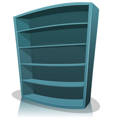 Cartoon Empty Library Bookshelf vector