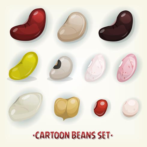 Beans, Chickpeas And Seeds Set vector