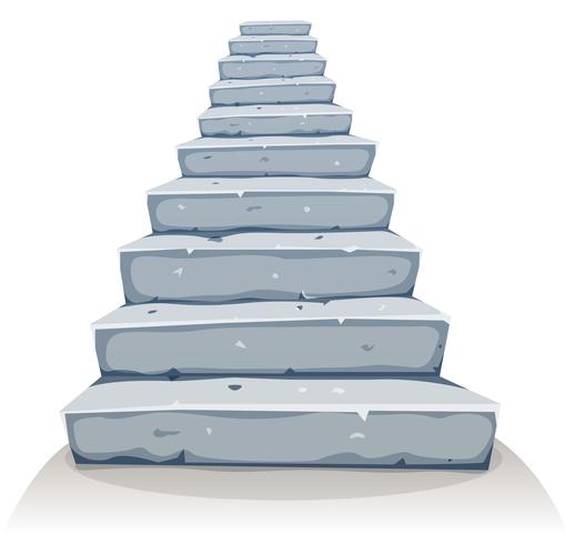 Escaleras de piedra de dibujos animados vector