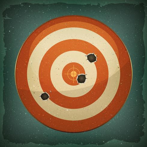 Dart Target con balas disparadas vector