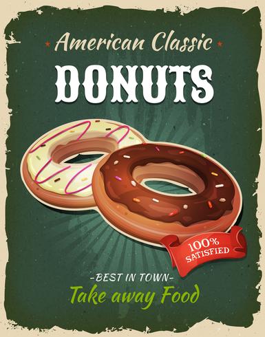 Retro Fast Food Donuts Poster vector