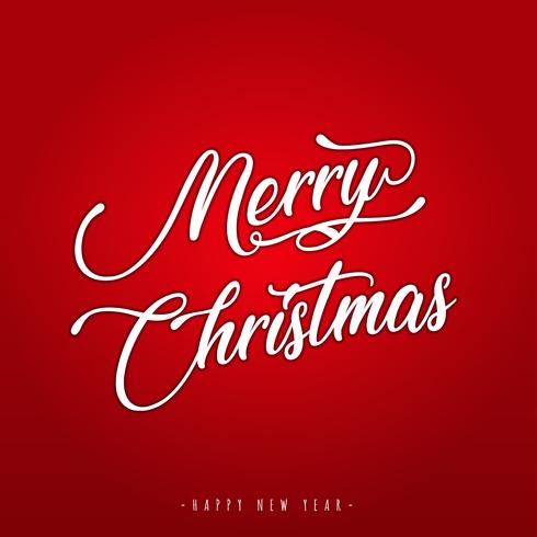 Merry Christmas Lettering Greeting Card vector