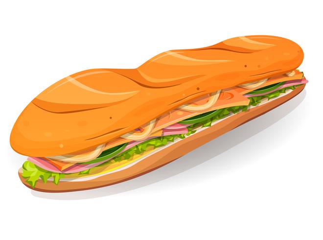 Icono clásico de sándwich francés de jamón y mantequilla vector