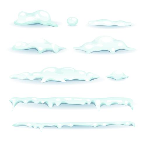 Conjunto de elementos de hielo y nieve vector