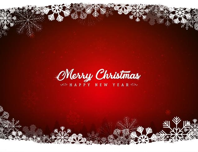 Red Merry Christmas Background With Snowflakes vector