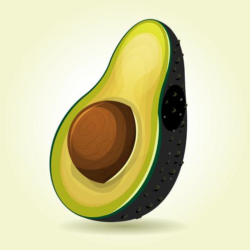 Cartoon Slice Of Avocado vector