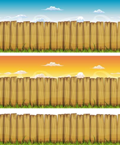 Primavera sin costura o cerca de madera de verano vector