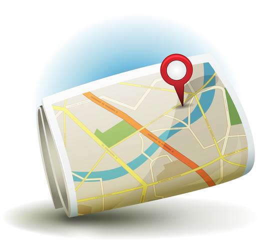 Cartoon City Map Icon With GPS Pin - Download Free Vectors, Clipart  Graphics & Vector Art