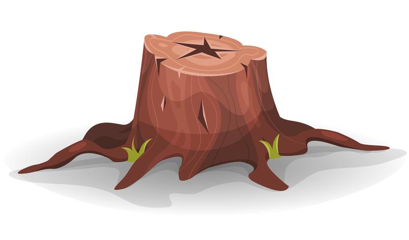 Tocón de árbol cómico vector