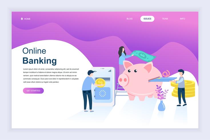 Online Banking Website Banner vector