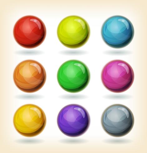 Set de bolas multicolores vector