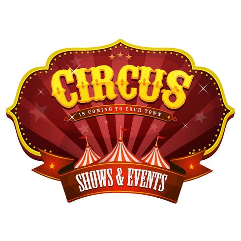 Banner de circo de carnaval con tapa grande vector