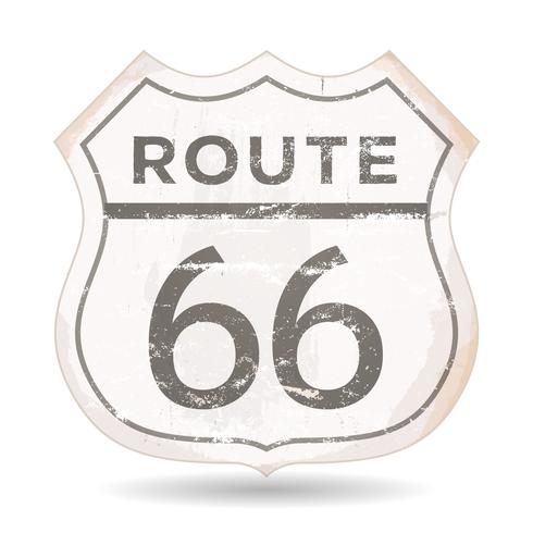 Route 66 Icon With Grunge And Rust Textures vector