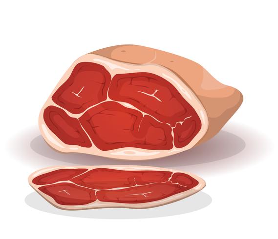 Italian Ham With Slice vector
