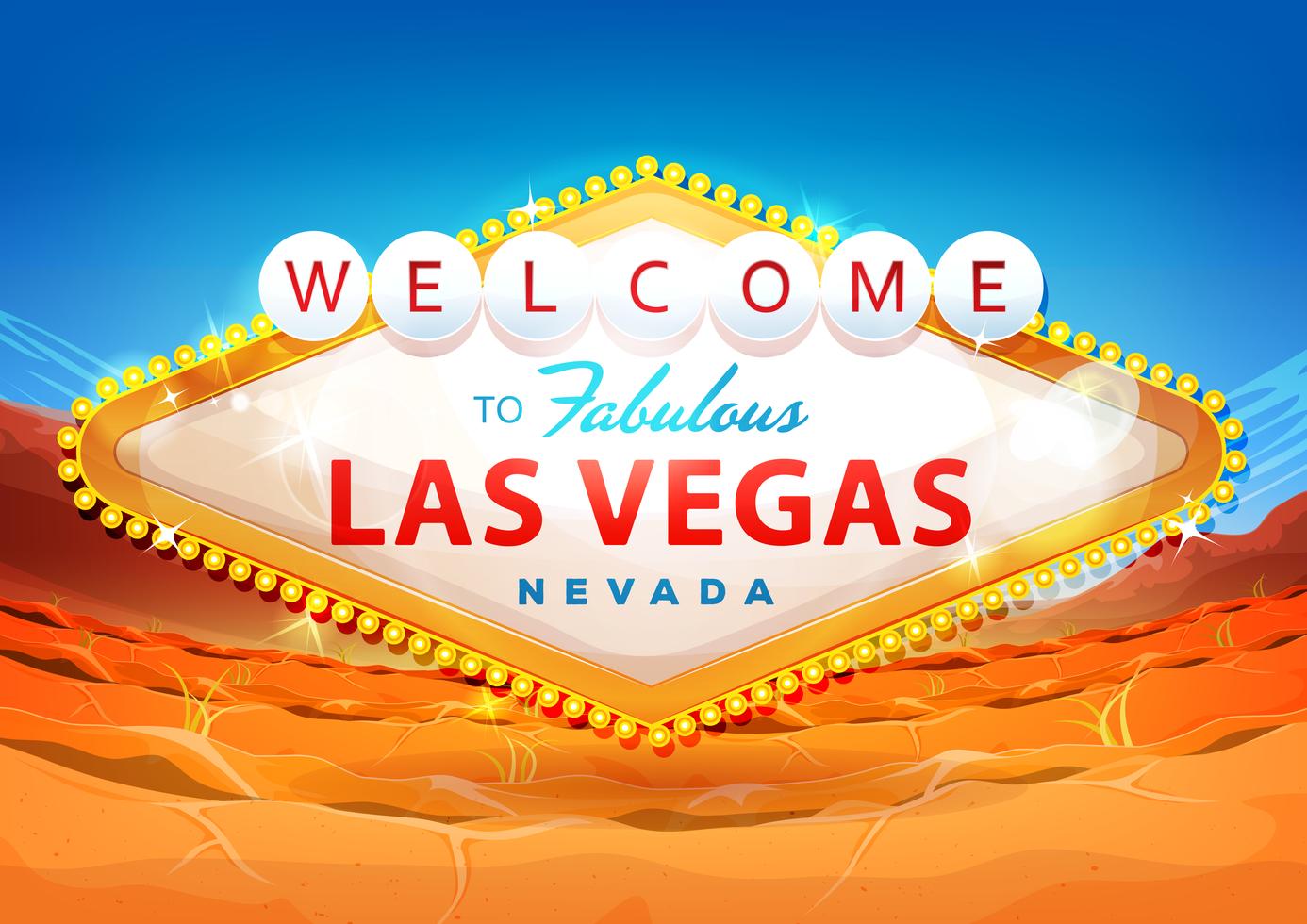 To Las Vegas Sign On Desert Background 265358 Vector Art at Vecteezy