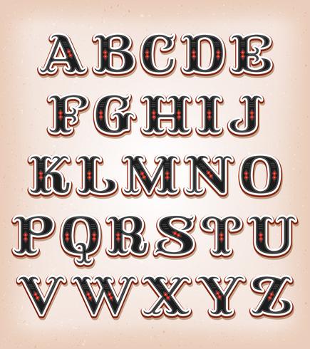 Vintage Circus And Western ABC Font vector