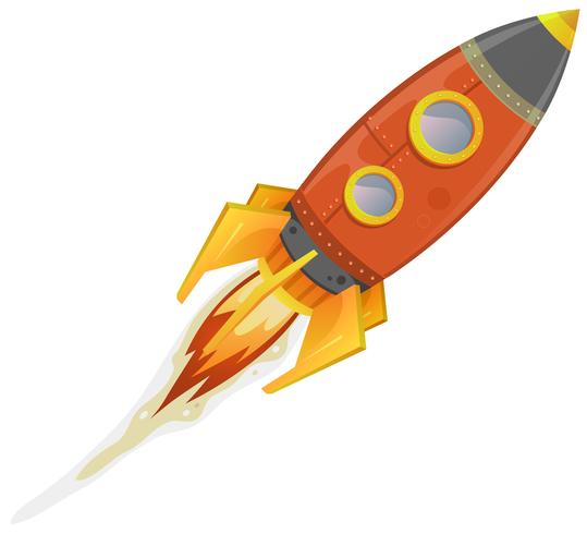 Comic Rocket Ship  vector