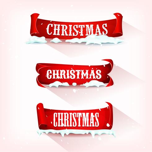 Christmas Parchment Scroll With Snow vector