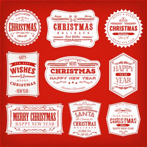 Christmas Frames, Banners And Badges vector