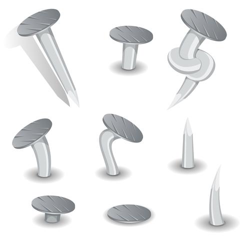Set Of Cartoon Nails vector