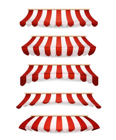 Striped Awnings For Market Store vector