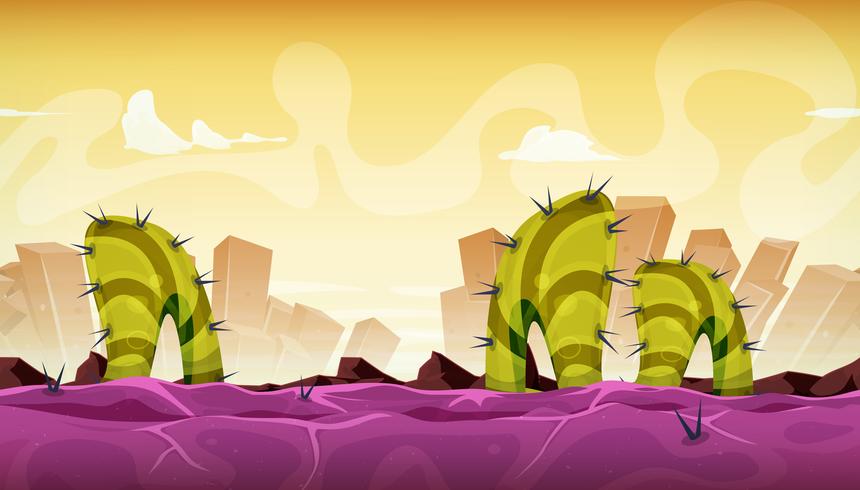 Seamless Fantasy Alien Landscape para Game Ui vector