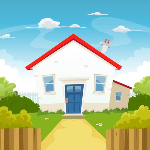 House Inside Spring Garden vector