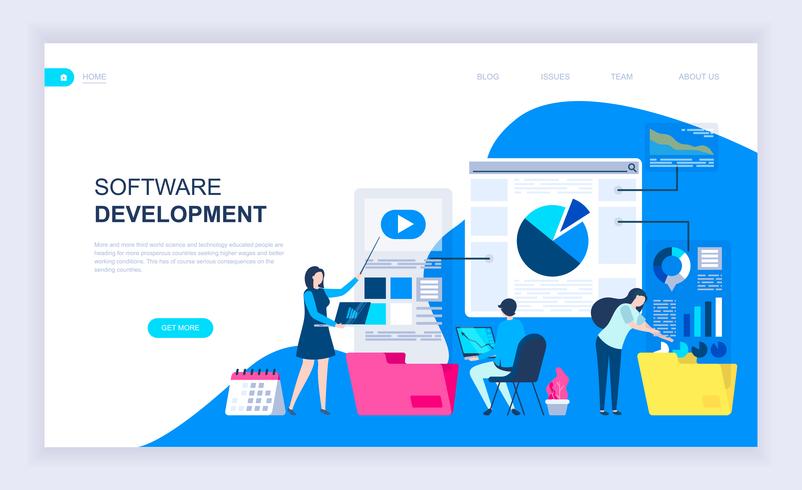 Banner de Web de Desarrollo de Software vector