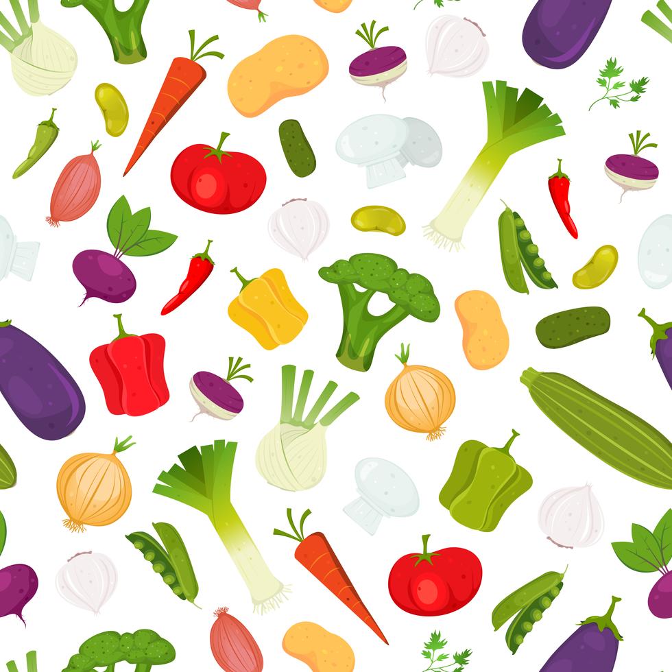 Seamless Vegetables Background 265448 Vector Art at Vecteezy