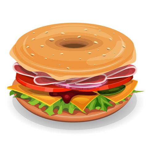 Bagel americano vector