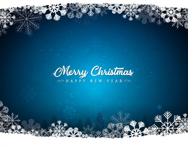 Red Merry Christmas Background With Snowflakes vector