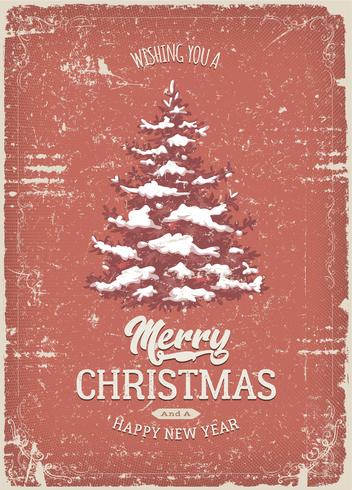 Tarjeta de felicitación de Navidad con textura Grunge vector