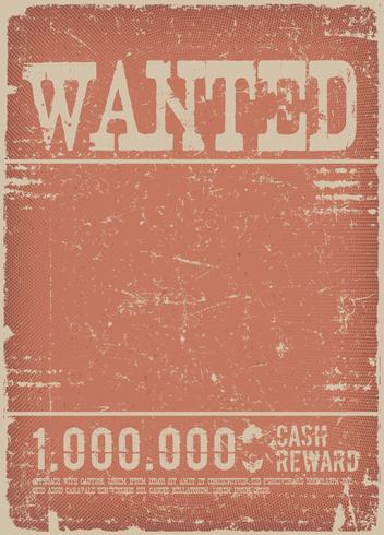 Wanted Poster On Red Grunge Background vector